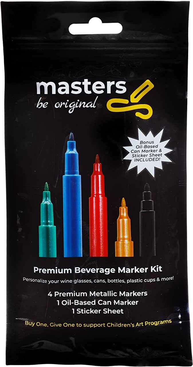 Master Markers Premium Beverage Marker Set-Assorted Colors